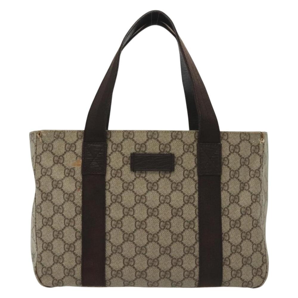 GUCCI GG Supreme Tote Bag Pvc Beige Silver - Picture 2 of 13